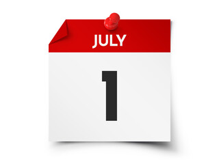 July 1 day calendar