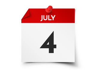 July 4 day calendar