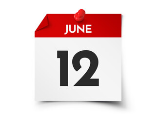 June 12 day calendar