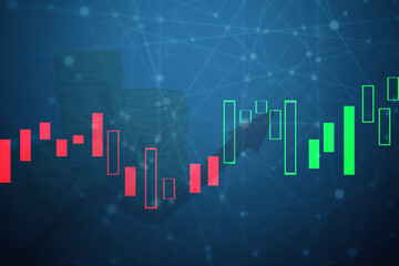 2d rendering Stock market online business concept. business Graph 