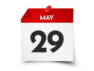 May 29 day calendar
