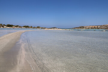 The magnificent beach of Elafonisi in Crete and its turquoise water, Greece