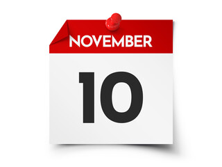 November 10 day calendar