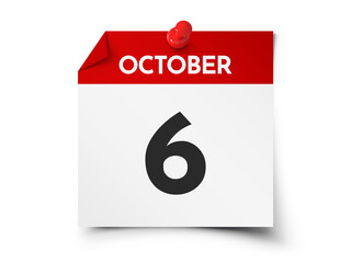 October 6 day calendar