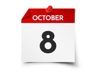 October 8 day calendar