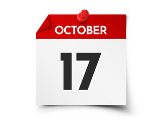 October 17 day calendar