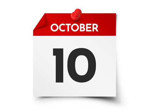 October 10 day calendar