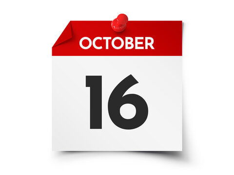 October 16 day calendar