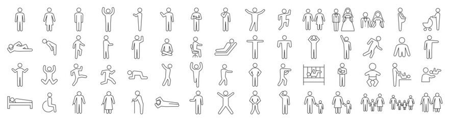 People pictogram set in various poses