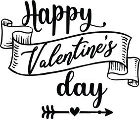 Happy Valentine's Day QuoteVector Illustration