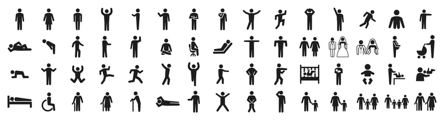 Fotobehang People pictogram set in various poses © SUE