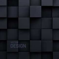 Geometric background of black cubic shapes.