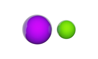 Potassium chloride (formula: KCl or ClK) is a metal salt composed of potassium and chloride. Chemical structure model: Ball and Stick. 3D illustration. Isolated on white background.