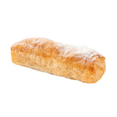 Isolated puff pastry sugar bun on the white background