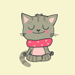 Little cats have fun doing yoga