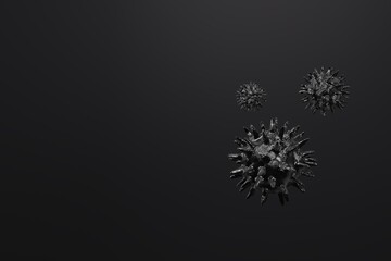 3D rendering of the Coronavirus. Medical concept of outbreak of life-threatening Covid-19 virus.