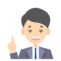 指差ししてアドバイスをするビジネスマン Businessman pointing a finger giving an advice