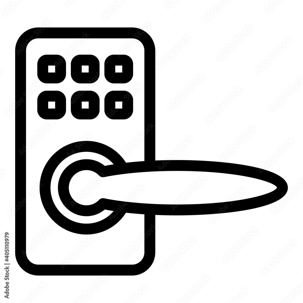 Poster digital door handle icon. outline digital door handle vector icon for web design isolated on white b
