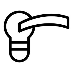 Access door handle icon. Outline access door handle vector icon for web design isolated on white background