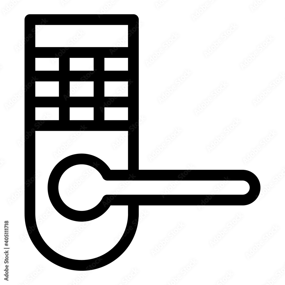 Poster security door handle icon. outline security door handle vector icon for web design isolated on white