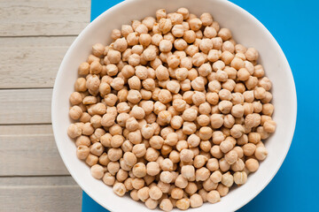 uncooked dried  chickpeas close up, traditional eastern and turkish food