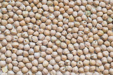 uncooked dried  chickpeas close up, traditional eastern and turkey food