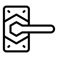 Decoration door handle icon. Outline decoration door handle vector icon for web design isolated on white background