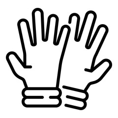 Hospital medical gloves icon. Outline hospital medical gloves vector icon for web design isolated on white background