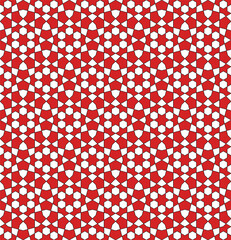 Seamless arabic geometric ornament in red color.
