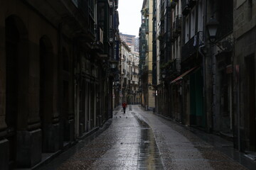 Naklejka na ściany i meble Street in the old town of Bilbao