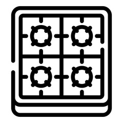 Burning gas stove icon. Outline burning gas stove vector icon for web design isolated on white background