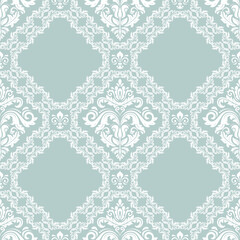Classic seamless pattern. Damask orient blue and white ornament. Classic vintage background. Orient ornament for fabric, wallpaper and packaging