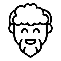 Positive smiling icon. Outline positive smiling vector icon for web design isolated on white background