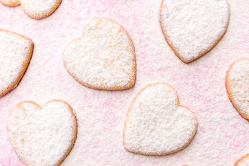 Happy valentines day 2021. Bakery. heart shaped cookies