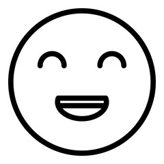 Obraz premium Funny emoji smile icon. Outline funny emoji smile vector icon for web design isolated on white background