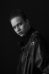 Black and white emotional portraits of man