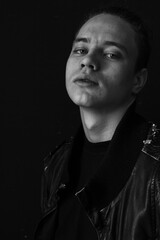 Obraz premium Black and white emotional portraits of man