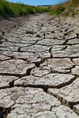 drought-cracked earth. environmental changes. desertification