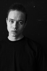 Obraz premium Black and white emotional portraits of man