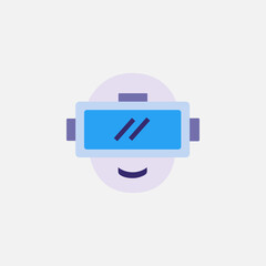 vr virtual or augmented reality flat style icon with eyewear device vector illustration