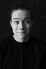 Fototapeta premium Black and white emotional portraits of man