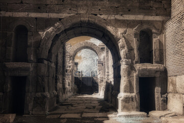 the Lefke Gate of the ancient city walls of Iznik (Nicea) in infrared