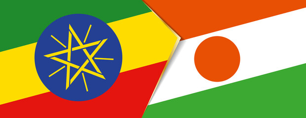 Ethiopia and Niger flags, two vector flags.