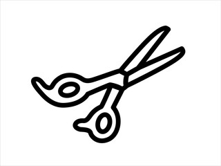 Hairdressing Scissors icon. Barber symbol silhouette isolated on white background. 
Vector illustration for Website page and mobile app design. 