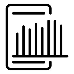 Online chart icon. Outline online chart vector icon for web design isolated on white background