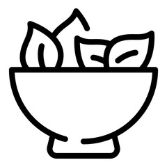 Salad bowl icon. Outline salad bowl vector icon for web design isolated on white background