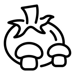 Tomato mushrooms icon. Outline tomato mushrooms vector icon for web design isolated on white background