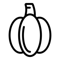 Pumpkin icon. Outline pumpkin vector icon for web design isolated on white background