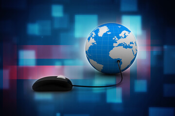 3d rendering globe with mouse
