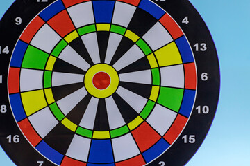 Dart target close-up for darts game model of a dart. Traditional pub game.
